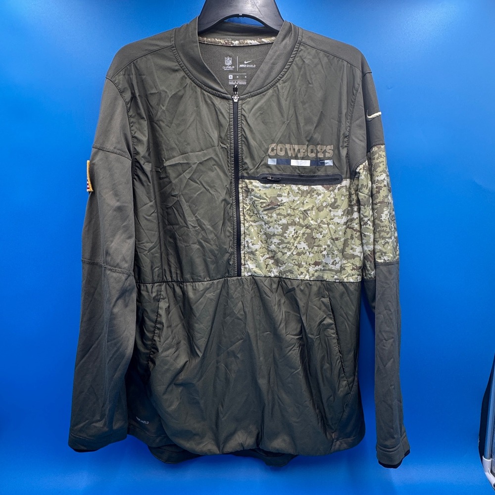 Nike Dallas Cowboys Salute to Service NFL Shield Half Zip Jacket Mens Medium
